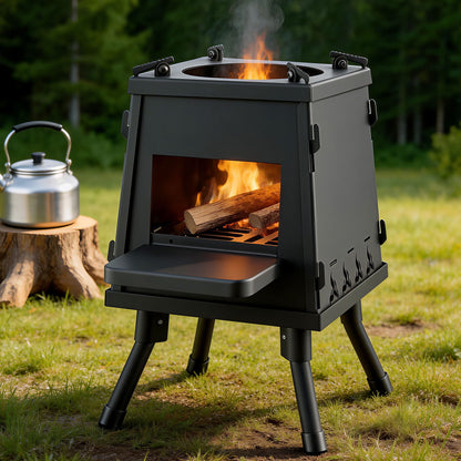 Alona.com.au Home & Garden > Firepits > Fire Pits Grillz Fire Pit BBQ Portable Outdoor Fireplace Metal Camping Stove for Boiling Water, BBQ, Picnics