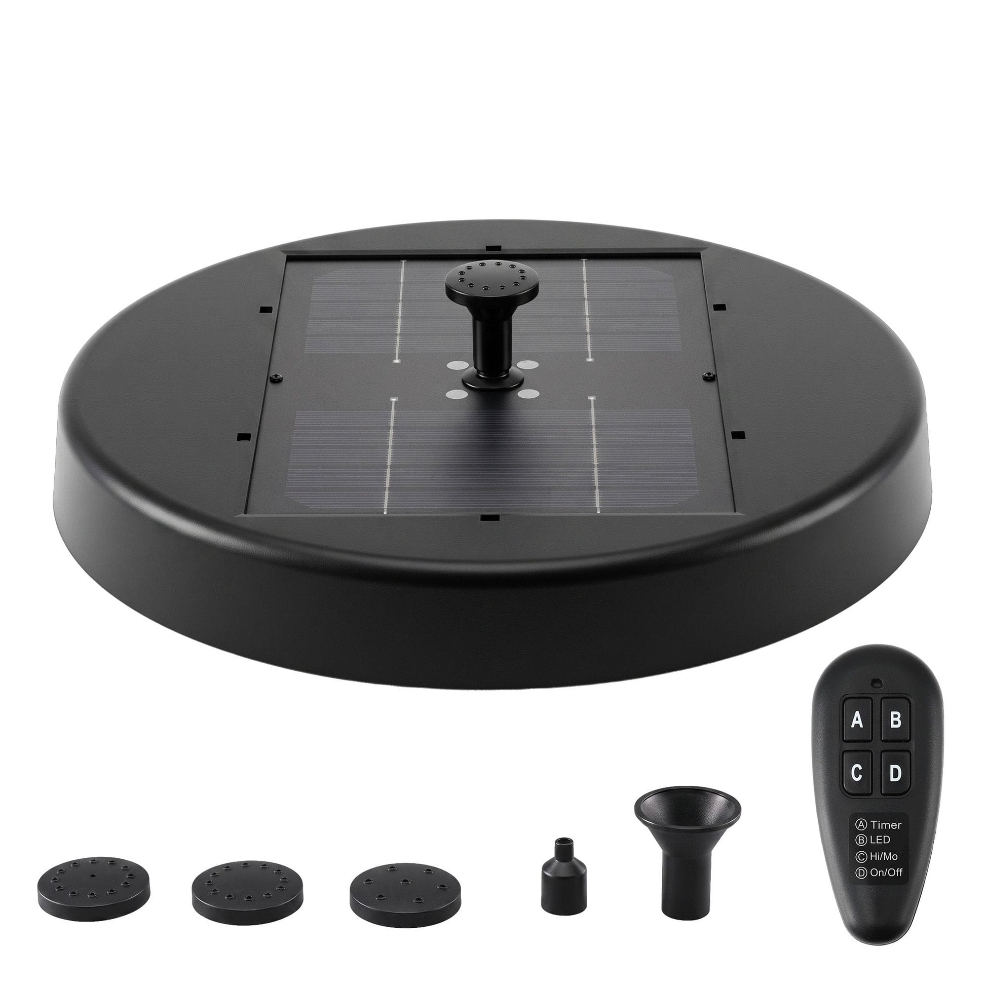 Alona.com.au Home & Garden > Fountains > Fountains & Ponds Gardeon Solar Fountain Pumps Bird Bath Battery Backup LED Remote Black 27cm