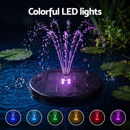 Alona.com.au Home & Garden > Fountains > Fountains & Ponds Gardeon Solar Fountain Pumps Bird Bath Battery Backup LED Remote Black 27cm