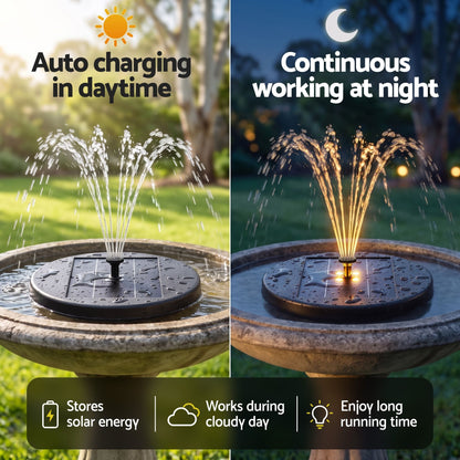 Alona.com.au Home & Garden > Fountains > Fountains & Ponds Gardeon Solar Fountain Pumps Bird Bath Battery Backup LED Remote Black 27cm