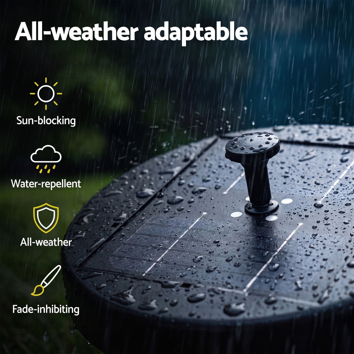 Alona.com.au Home & Garden > Fountains > Fountains & Ponds Gardeon Solar Fountain Pumps Bird Bath Battery Backup LED Remote Black 27cm