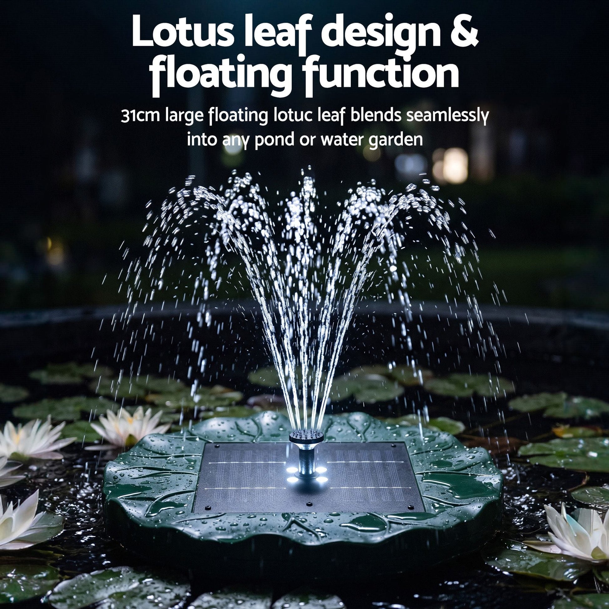 Alona.com.au Home & Garden > Fountains > Fountains & Ponds Gardeon Solar Fountain Pumps Bird Bath Floating Lotus Desig Water Feature 31cm