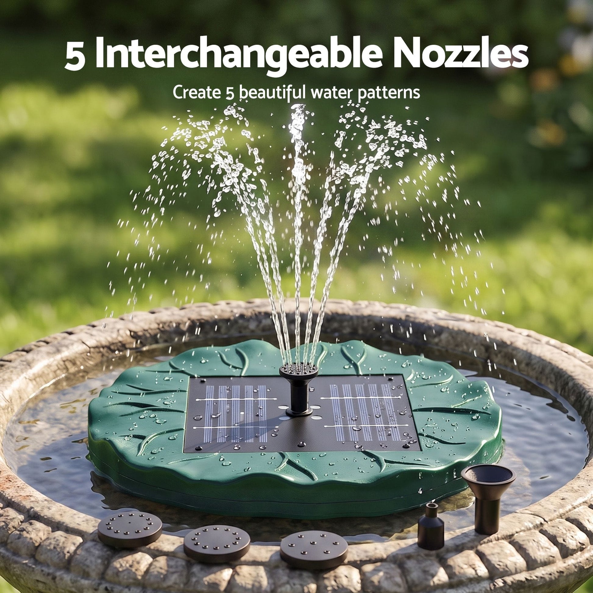Alona.com.au Home & Garden > Fountains > Fountains & Ponds Gardeon Solar Fountain Pumps Bird Bath Floating Lotus Desig Water Feature 31cm