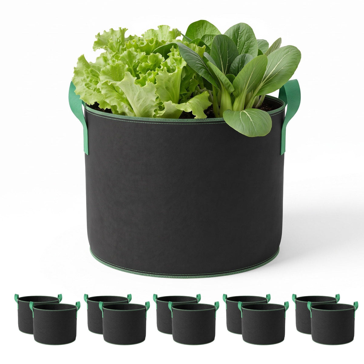 Alona.com.au Home & Garden > Garden Beds > Garden Beds & Planters Green Fingers 15 Gallon Grow Bags 300gsm thick Aeration Fabric Pots 10 Pack