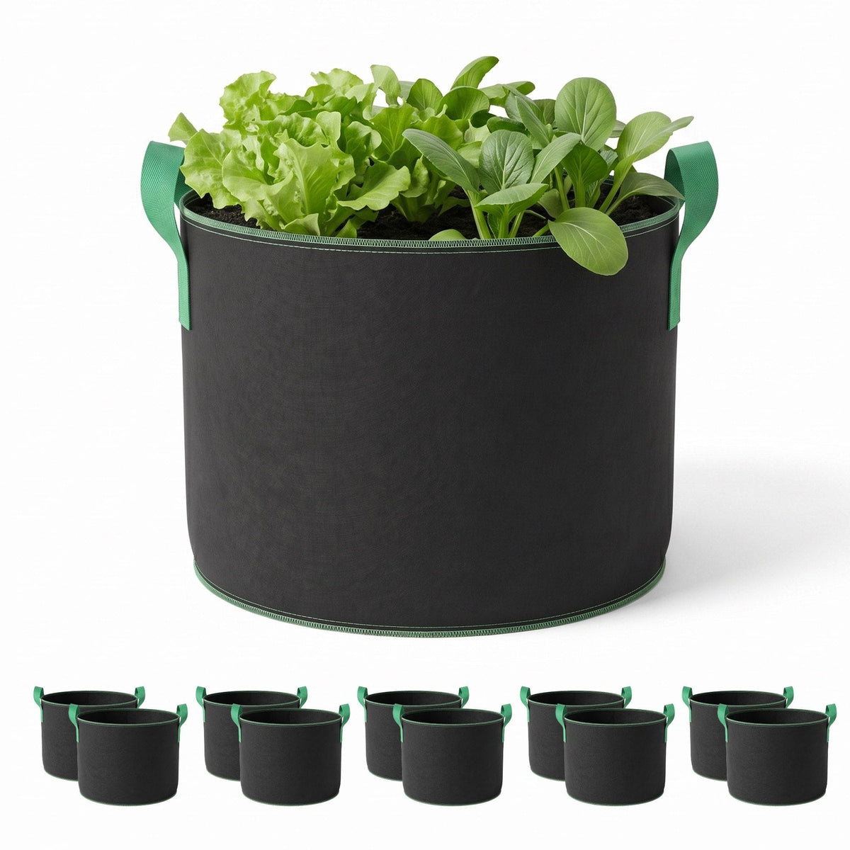 Alona.com.au Home & Garden > Garden Beds > Garden Beds & Planters Green Fingers 20 Gallon Grow Bags 300gsm thick Aeration Fabric Pots 10 Pack