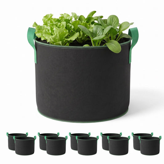 Alona.com.au Home & Garden > Garden Beds > Garden Beds & Planters Green Fingers 20 Gallon Grow Bags 300gsm thick Aeration Fabric Pots 10 Pack