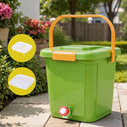 Alona.com.au Home & Garden > Garden Tools > Gardening Accessories Gardeon 15L Kitchen Compost Bin Food Waste Caddy Drain Tap Green