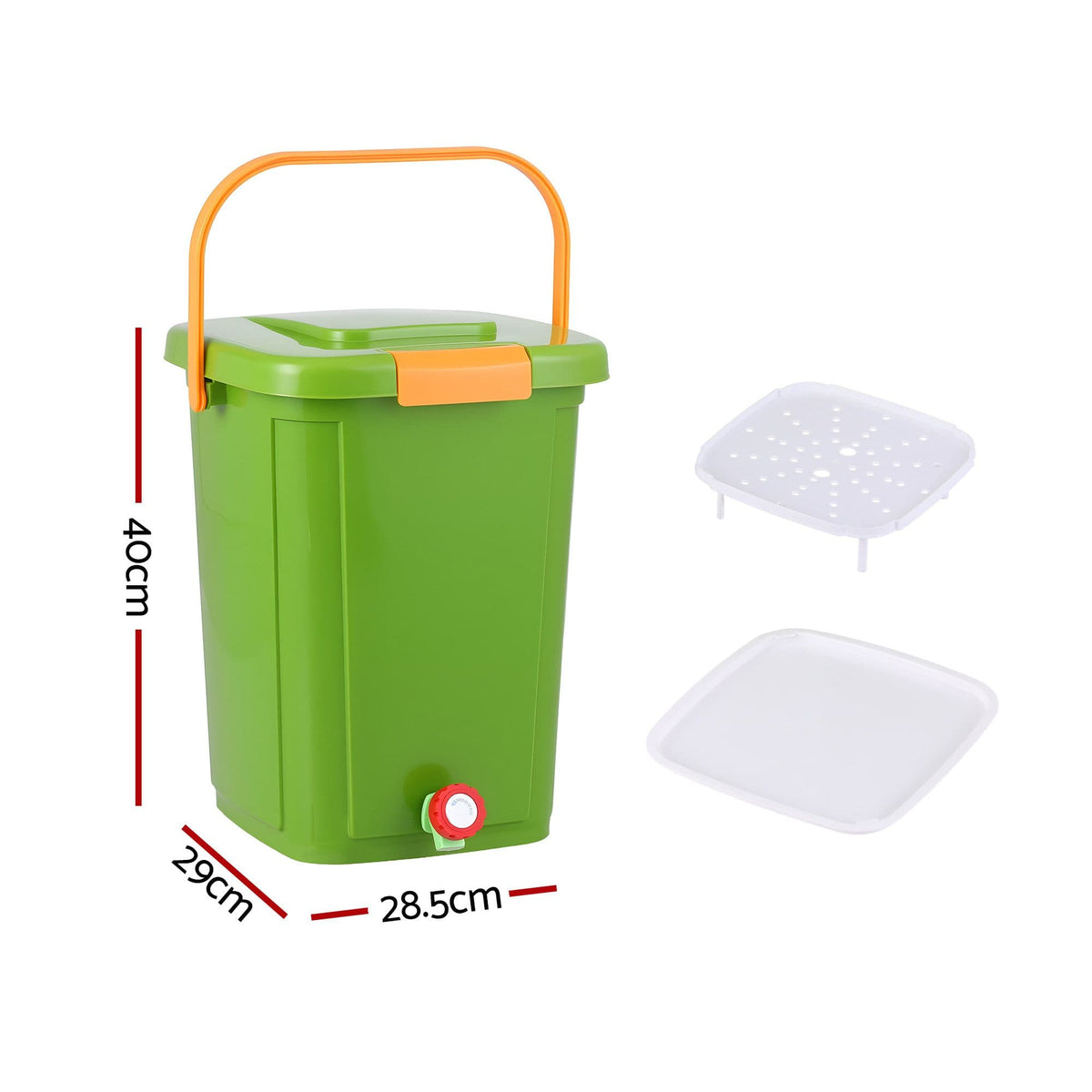 Alona.com.au Home & Garden > Garden Tools > Gardening Accessories Gardeon 20L Kitchen Compost Bin Food Waste Caddy Drain Tap Green