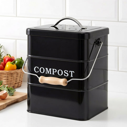 Alona.com.au Home & Garden > Garden Tools > Gardening Accessories Gardeon 5L Compost Bin Kitchen Countertop Food Waste Caddy Black