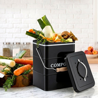Alona.com.au Home & Garden > Garden Tools > Gardening Accessories Gardeon 5L Compost Bin Kitchen Countertop Food Waste Caddy Black