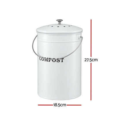 Alona.com.au Home & Garden > Garden Tools > Gardening Accessories Gardeon Compost Bin Kitchen Compost Caddy Food Waste Bin Bench White