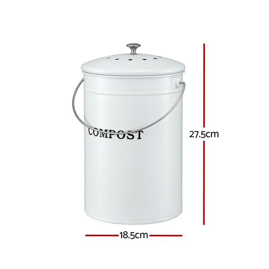 Alona.com.au Home & Garden > Garden Tools > Gardening Accessories Gardeon Compost Bin Kitchen Compost Caddy Food Waste Bin Bench White