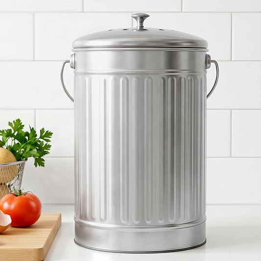 Alona.com.au Home & Garden > Garden Tools > Gardening Accessories Gardeon Compost Bin Kitchen Countertop Food Waste Caddy 6L Silver