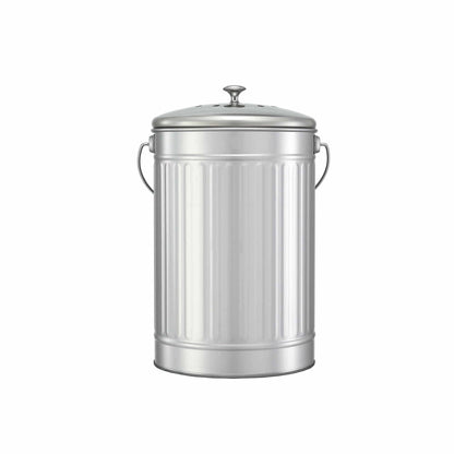 Alona.com.au Home & Garden > Garden Tools > Gardening Accessories Gardeon Compost Bin Kitchen Countertop Food Waste Caddy 6L Silver