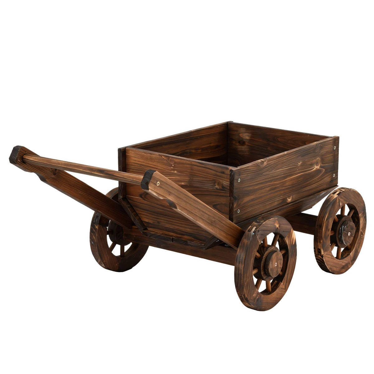 Alona.com.au Home & Garden > Garden Tools > Gardening Accessories Gardeon Wooden Planter Cart Garden Decor Plant Stand Flower Fir Wood Wagon Wheels L
