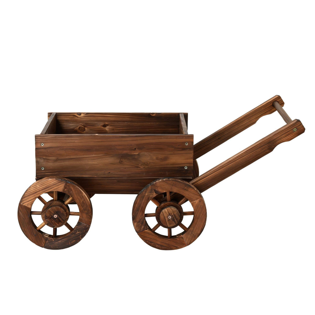 Alona.com.au Home & Garden > Garden Tools > Gardening Accessories Gardeon Wooden Planter Cart Garden Decor Plant Stand Flower Fir Wood Wagon Wheels L