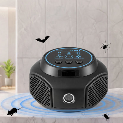 Alona.com.au Home & Garden > Garden Tools > Gardening Tools Gardeon Ultrasonic Rat Repeller 360 Degree 4 Modes Pest Repeller Black