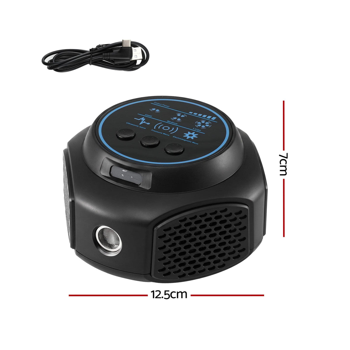 Alona.com.au Home & Garden > Garden Tools > Gardening Tools Gardeon Ultrasonic Rat Repeller 360 Degree 4 Modes Pest Repeller Black