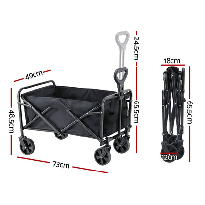 Alona.com.au Home & Garden > Garden Tools > Spreaders & Wheelbarrows Gardeon Garden Cart Folding Trolley Camping Wagon Barrow Outdoor Beach Black