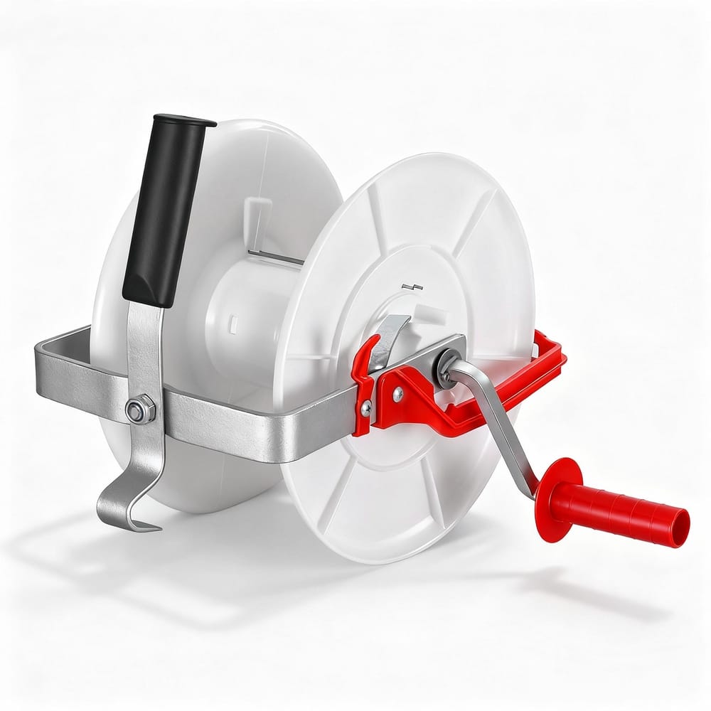 Alona.com.au Home & Garden > Gate Openers > Fence & Gate Accessories Giantz Electric Fence Reel Geared Portable Polywire Fencing Farm White