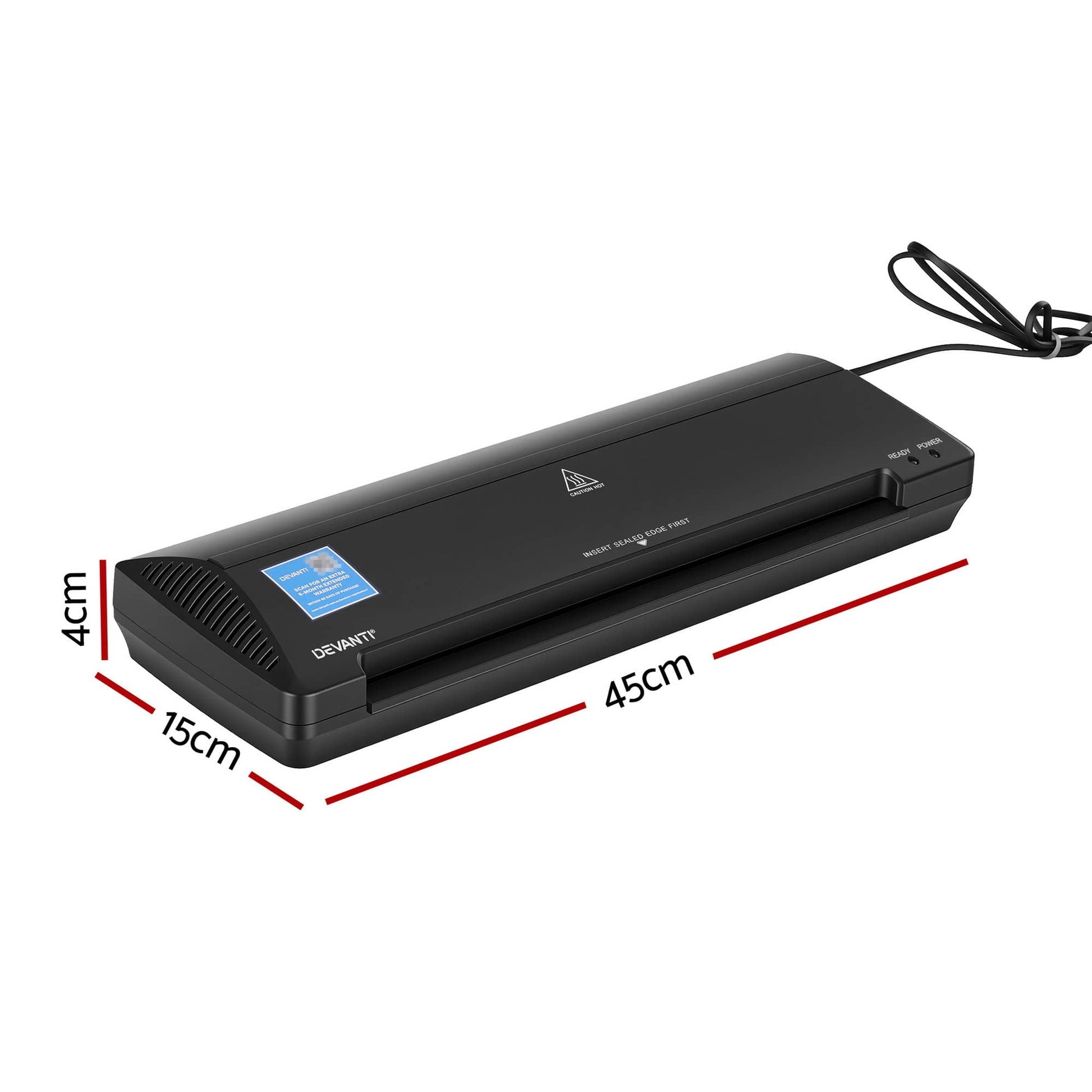 Alona.com.au Home & Garden > Home Office Accessories > Laminators Devanti A3 Laminator Machine, Hot & Cold Thermal Fast Lamination Anti-Jam Laminator for Office School Home Document Photo Card Handmade A3 A4 A5 A6, Black