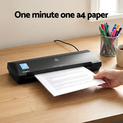 Alona.com.au Home & Garden > Home Office Accessories > Laminators Devanti A3 Laminator Machine, Hot & Cold Thermal Fast Lamination Anti-Jam Laminator for Office School Home Document Photo Card Handmade A3 A4 A5 A6, Black