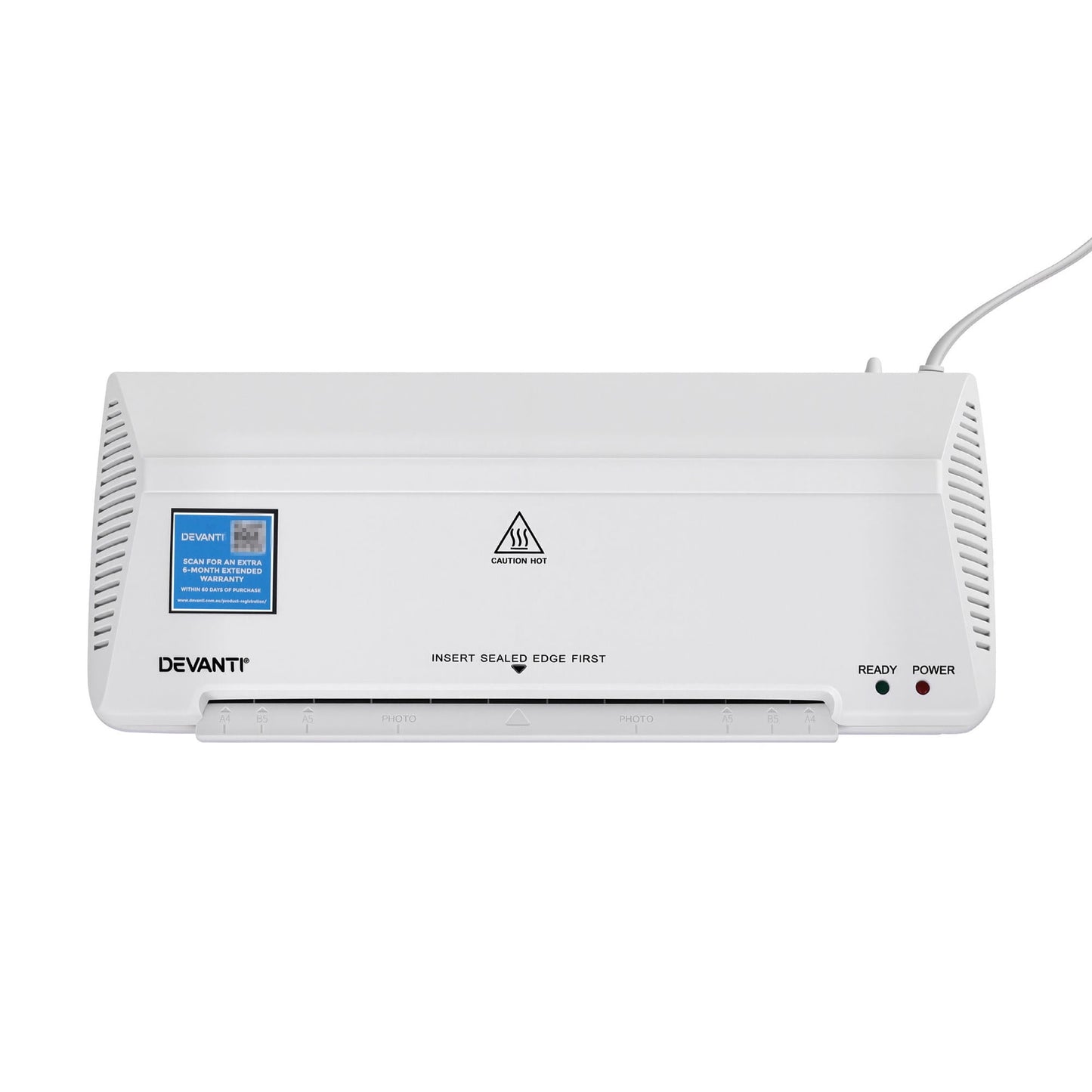 Alona.com.au Home & Garden > Home Office Accessories > Laminators Devanti A4 Laminator Machine, Hot & Cold Thermal Fast Lamination Anti-Jam Laminator for Office School Home Document Photo Card Handmade A4 A5 A6, White