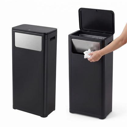 Alona.com.au Home & Garden > Kitchen Bins > Automatic Bins Cefito 30L Commercial Trash Can with Lid Front Push Flap Rubbish Bin Black