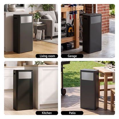Alona.com.au Home & Garden > Kitchen Bins > Automatic Bins Cefito 30L Commercial Trash Can with Lid Front Push Flap Rubbish Bin Black