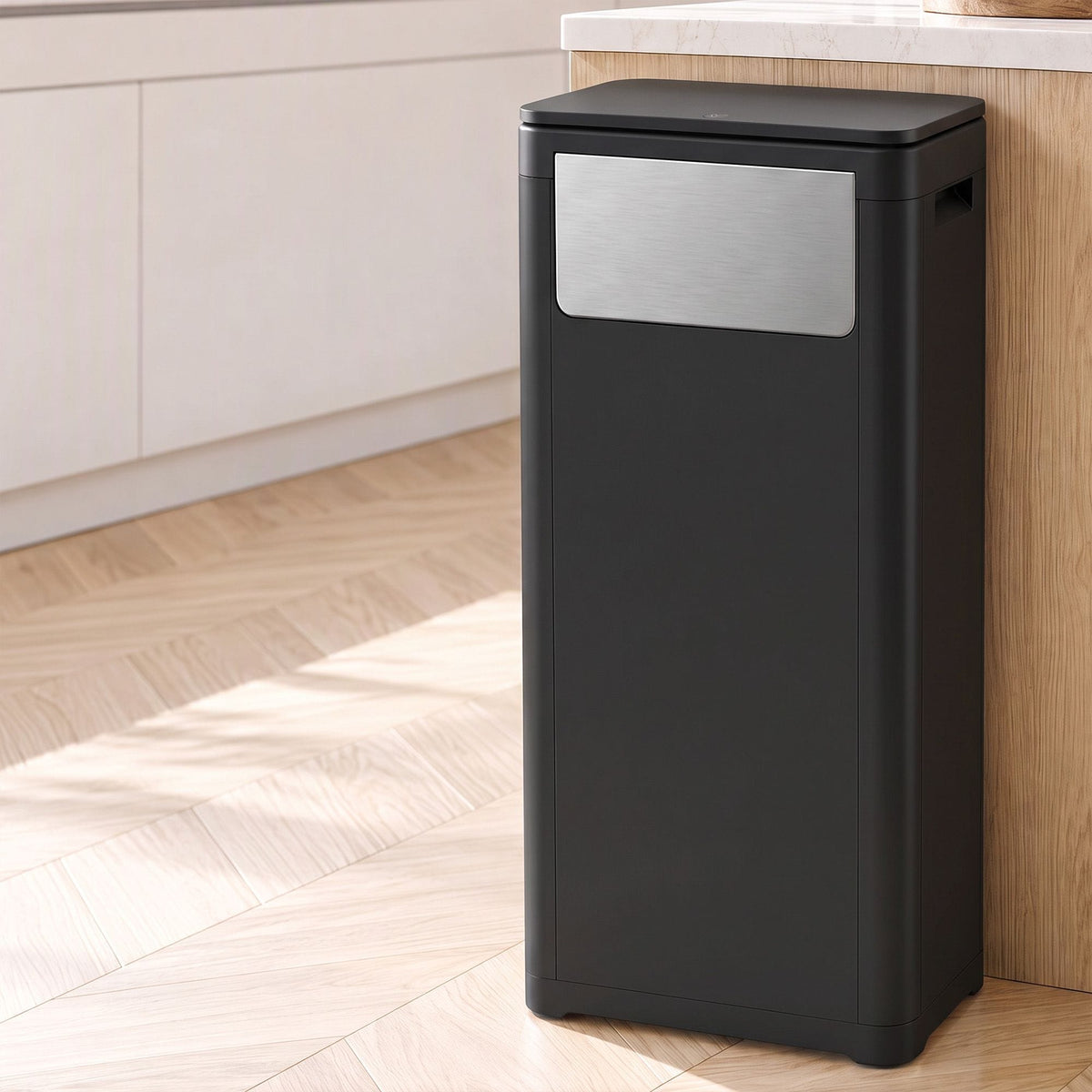 Alona.com.au Home & Garden > Kitchen Bins > Automatic Bins Cefito 30L Commercial Trash Can with Lid Front Push Flap Rubbish Bin Black