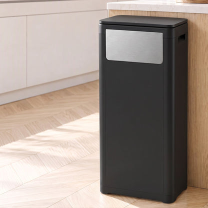 Alona.com.au Home & Garden > Kitchen Bins > Automatic Bins Cefito 30L Commercial Trash Can with Lid Front Push Flap Rubbish Bin Black