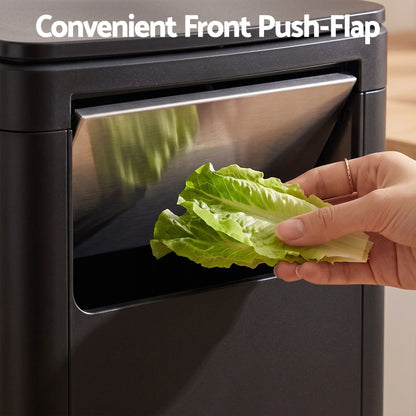 Alona.com.au Home & Garden > Kitchen Bins > Automatic Bins Cefito 30L Commercial Trash Can with Lid Front Push Flap Rubbish Bin Black