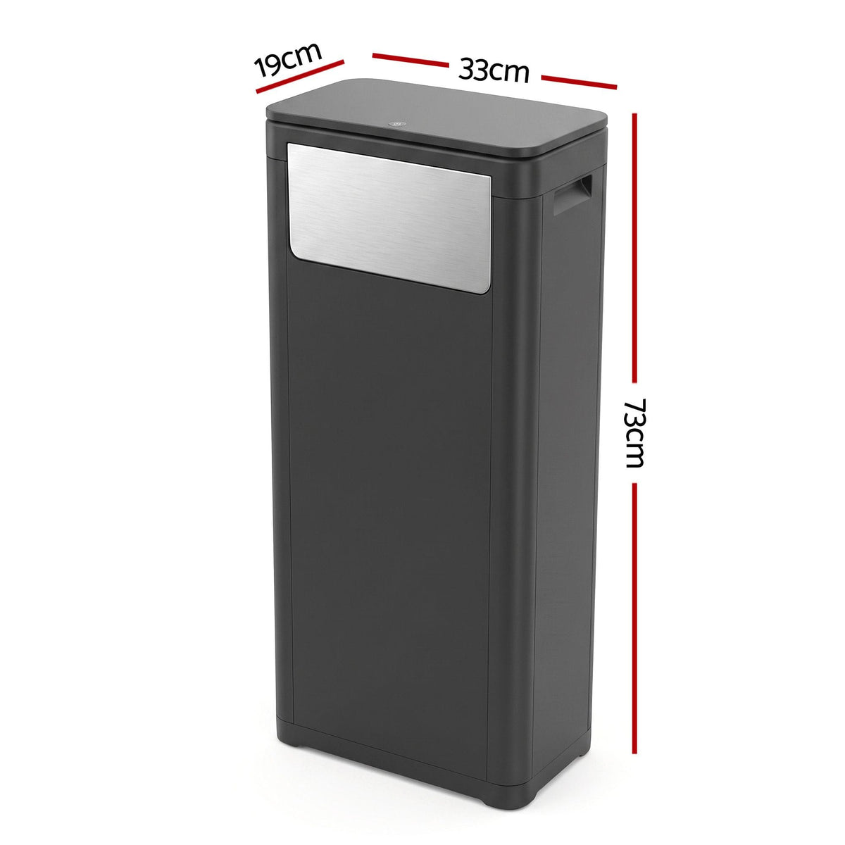 Alona.com.au Home & Garden > Kitchen Bins > Automatic Bins Cefito 30L Commercial Trash Can with Lid Front Push Flap Rubbish Bin Black