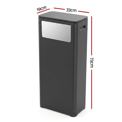 Alona.com.au Home & Garden > Kitchen Bins > Automatic Bins Cefito 30L Commercial Trash Can with Lid Front Push Flap Rubbish Bin Black