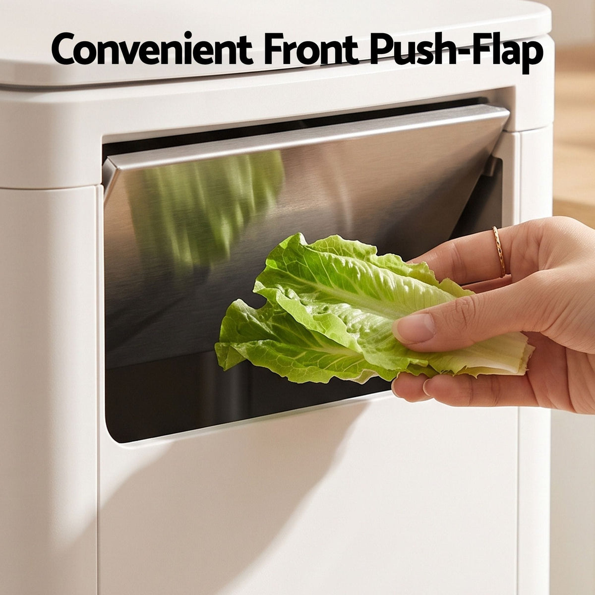 Alona.com.au Home & Garden > Kitchen Bins > Automatic Bins Cefito 30L Commercial Trash Can with Lid Front Push Flap Rubbish Bin White