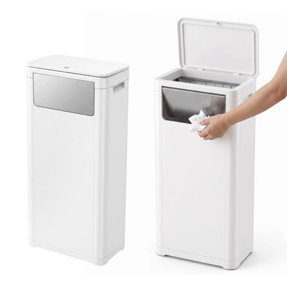 Alona.com.au Home & Garden > Kitchen Bins > Automatic Bins Cefito 30L Commercial Trash Can with Lid Front Push Flap Rubbish Bin White