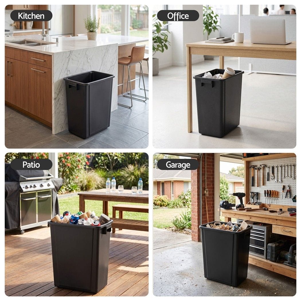 Alona.com.au Home & Garden > Kitchen Bins > Automatic Bins Cefito 35L Rubbish Bin Waste Dustbin Open Top Trash Can Kitchen Office Dark Grey