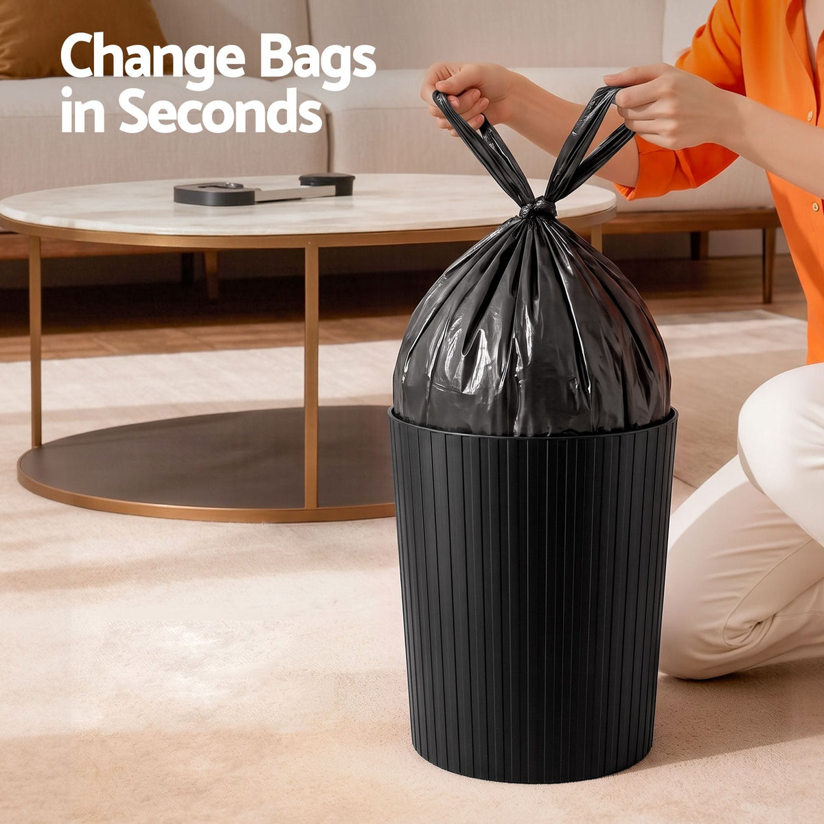 Alona.com.au Home & Garden > Kitchen Bins > Automatic Bins Cefito 8L Open Top Rubbish Bins Waste Bin Trash Can Storage Dustbin Black