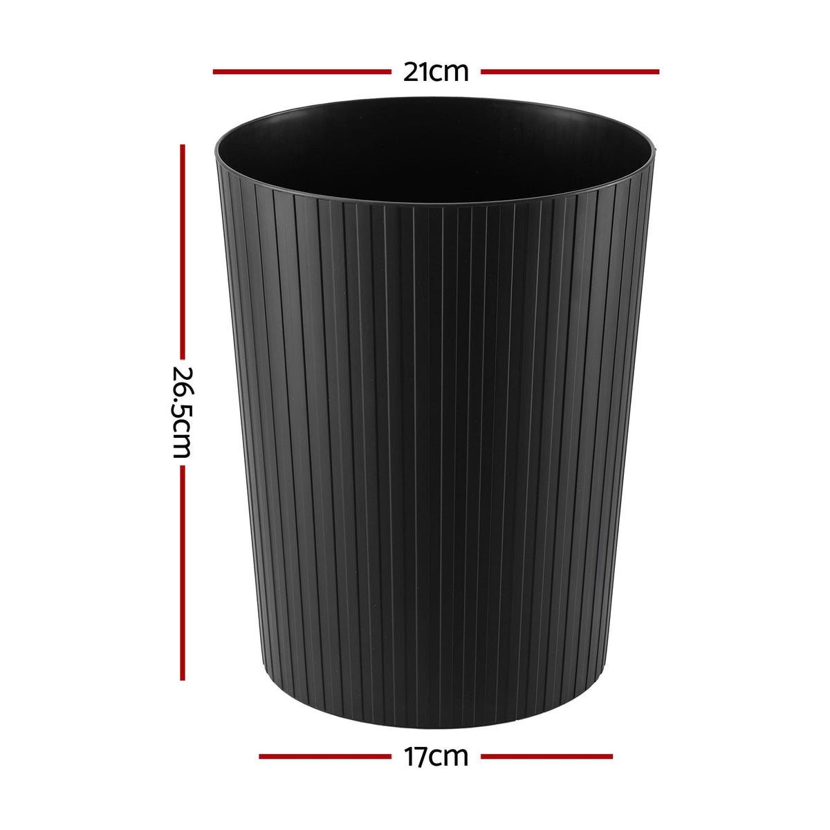 Alona.com.au Home & Garden > Kitchen Bins > Automatic Bins Cefito 8L Open Top Rubbish Bins Waste Bin Trash Can Storage Dustbin Black