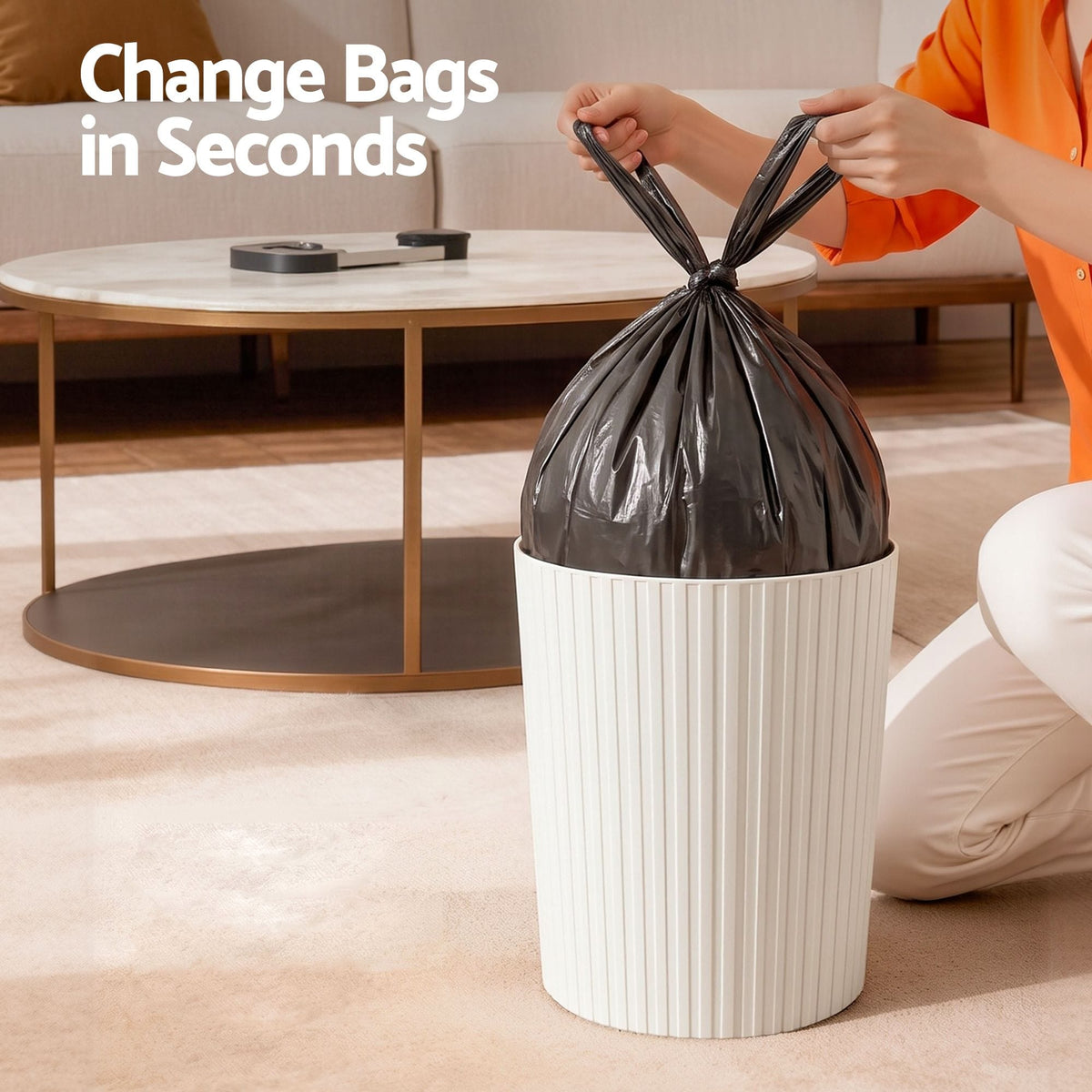 Alona.com.au Home & Garden > Kitchen Bins > Automatic Bins Cefito 8L Open Top Rubbish Bins Waste Bin Trash Can Storage Dustbin White
