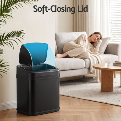 Alona.com.au Home & Garden > Kitchen Bins > Automatic Bins Devanti 15L Motion Sensor Bin Touchless Bins Soft-Close Rubbish Trash Can Black