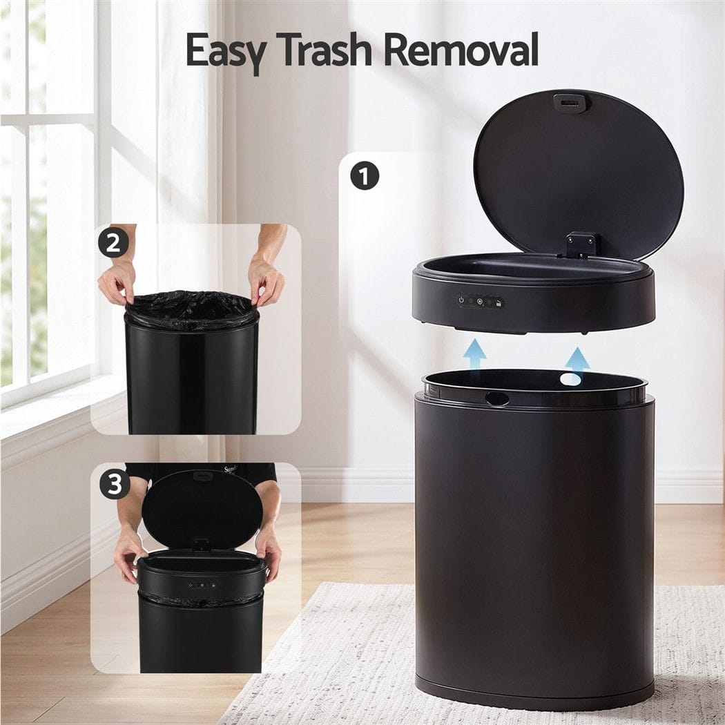 Alona.com.au Home & Garden > Kitchen Bins > Automatic Bins Devanti 20L Automatic Sensor Bin Touchless Rubbish Waste Bin Black Kitchen