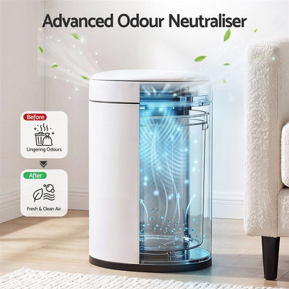 Alona.com.au Home & Garden > Kitchen Bins > Automatic Bins Devanti 20L Automatic Sensor Bin Touchless Rubbish Waste Bin White Kitchen