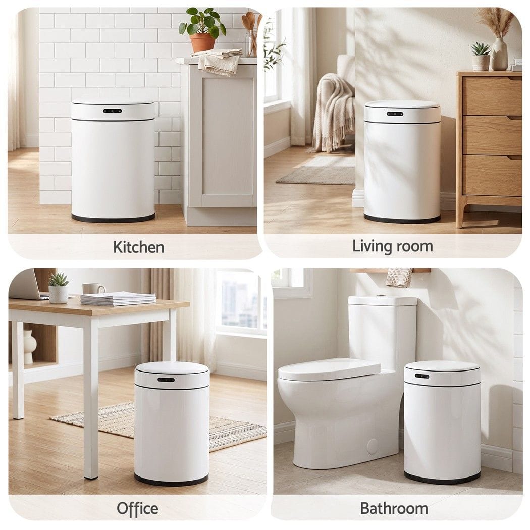 Alona.com.au Home & Garden > Kitchen Bins > Automatic Bins Devanti 20L Automatic Sensor Bin Touchless Rubbish Waste Bin White Kitchen
