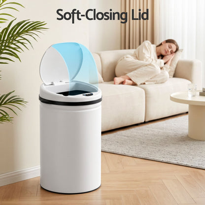 Alona.com.au Home & Garden > Kitchen Bins > Automatic Bins Devanti 30L Sensor Bin Automatic Touchless Trash Can Garbage Rubbish White