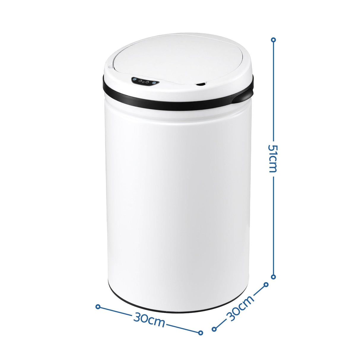 Alona.com.au Home & Garden > Kitchen Bins > Automatic Bins Devanti 30L Sensor Bin Automatic Touchless Trash Can Garbage Rubbish White