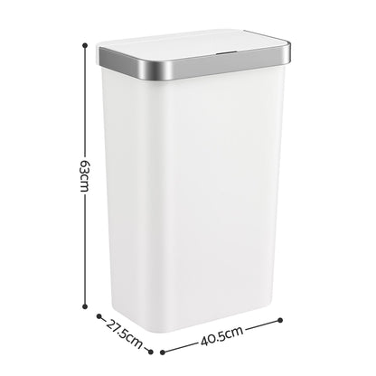 Alona.com.au Home & Garden > Kitchen Bins > Automatic Bins Devanti 50L Motion Sensor Trash Bin Automatic Kitchen Waste Dustbin White