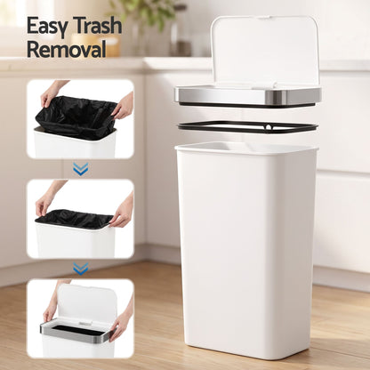 Alona.com.au Home & Garden > Kitchen Bins > Automatic Bins Devanti 50L Motion Sensor Trash Bin Automatic Kitchen Waste Dustbin White