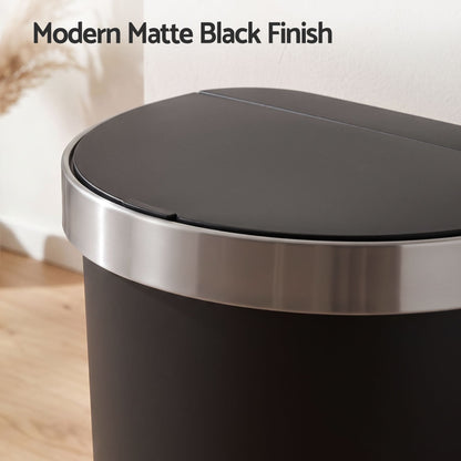 Alona.com.au Home & Garden > Kitchen Bins > Automatic Bins Devanti 50L Sensor Bin D-Shape Trash Can Kitchen Smart Rubbish Bin Black
