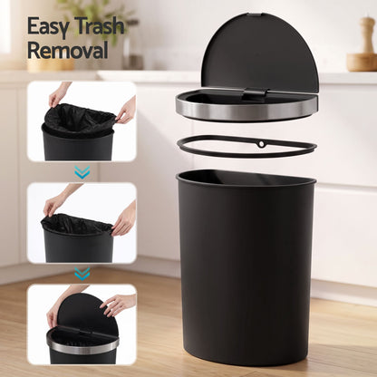 Alona.com.au Home & Garden > Kitchen Bins > Automatic Bins Devanti 50L Sensor Bin D-Shape Trash Can Kitchen Smart Rubbish Bin Black